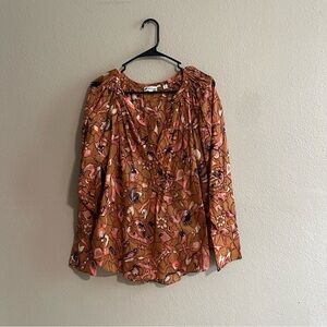 A.L.C. Nomad Print Blouse Bronze Multi Color